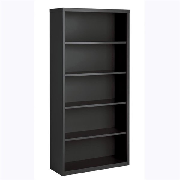 Lorell Fortress Series Wood Veneer 5 Shelves Bookcase Charcoal LLR59694